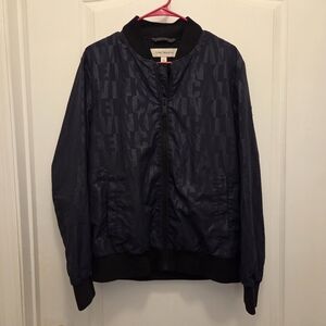 Calvin Klein men's monogram bomber jacket night sky Medium M blue pockets